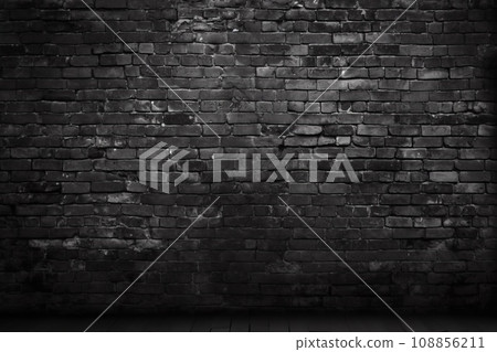 Black brick wall AI generated image AI image 108856211