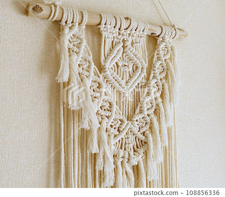 100% cotton macrame tapestry on the wall 108856336