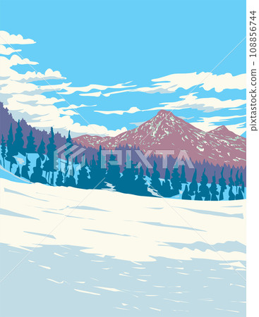 Mt Charleston Nevada WPA ArtMount Charleston in Spring Mountains Range Nevada USA WPA Art Poster 108856744