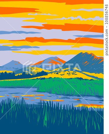 Laguna Lake with the Morris in San Luis Obispo California WPA Poster Art 108856748