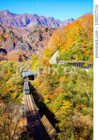 只見線,紀波E120號列車在秋天穿過與印澤大橋(福島縣只見町,11月初清晨) 只見線,紀波E120號列車在秋天穿過與印澤大橋(福島縣只見町,11月初清晨) 108857516