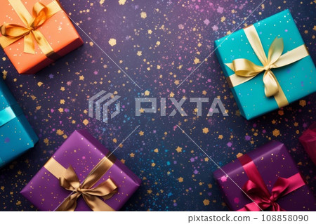 Colorful present box AI generated image AI image 108858090