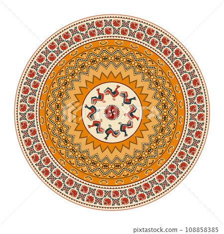 Traditional Polish embroidery round symbol 2 108858385