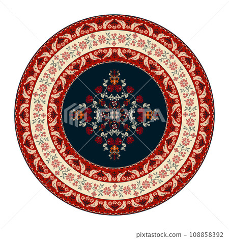 Traditional Polish embroidery round symbol 9 108858392