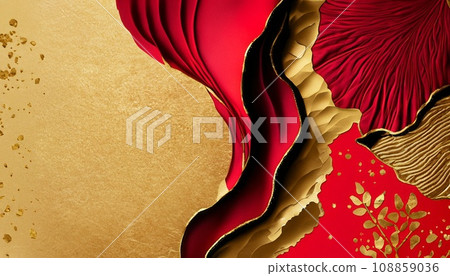 Japanese style gold and red background 108859036