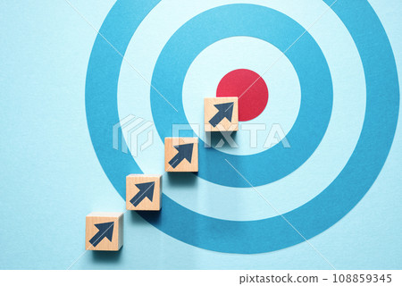 An image of getting closer to a set goal. target and arrow. Business planning and growth. An image of getting closer to a set goal. target and arrow. Business planning and growth. 108859345