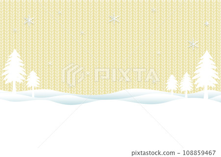 雪景與樹木，針織背景圖 108859467