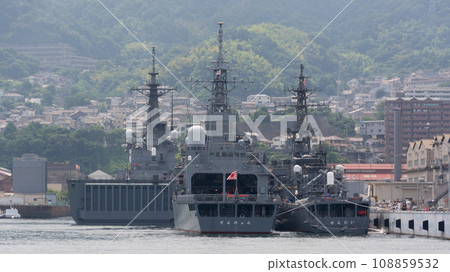 Maritime Self-Defense Force ship anchored in Kure 108859532