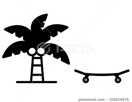Skateboard palm tree icon Skateboard palm tree icon 108859676