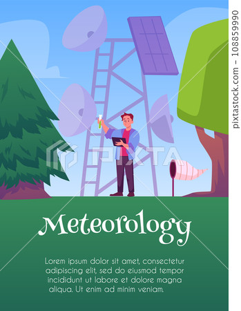 Poster or vertical banner about meteorology flat style 108859990