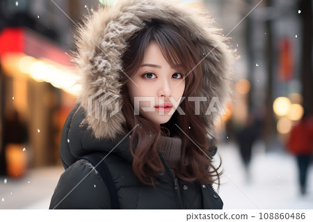 Woman looking at camera AI generated image AI image 108860486