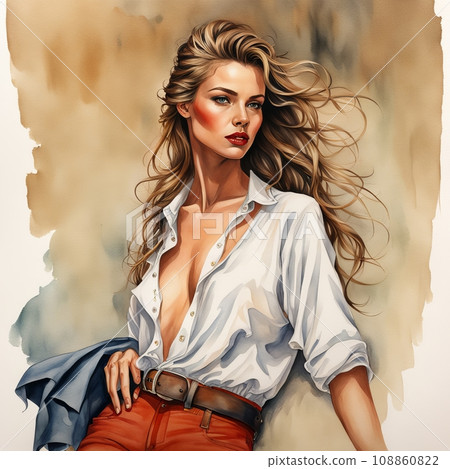 Portrait of a beautiful fashion model 108860822