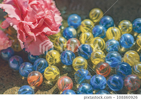 Empty Chozuya Flowers and Marbles 108860926