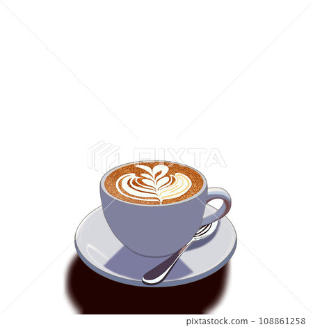 帶有白咖啡杯插圖的咖啡廳空間 108861258