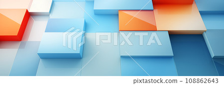 Abstract background with vivid colors, soft contrast and shadows and trend pallete. Banner image. AI generated content. 108862643