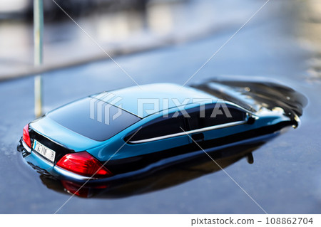 Submerged car AI-generated image 108862704