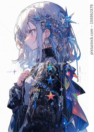 girl with star accessories girl with star accessories 108862876