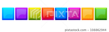Game bricks set, colorfull blocks, puzzle in cartoon style isolated on white background. Creative detailed shapes Game bricks set, colorfull blocks, puzzle in cartoon style isolated on white background. Creative detailed shapes 108862944