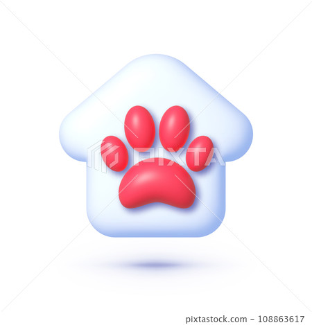 Pet shop 3d icon, great design for any purposes. Vector illustration 108863617