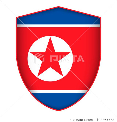 North Korea flag in shield shape. Vector illustration. 108863778