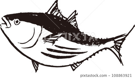鰹魚水彩水墨畫 鰹魚水彩水墨畫 108863921