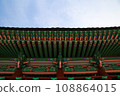 korea temple's roof with blue sky 108864015