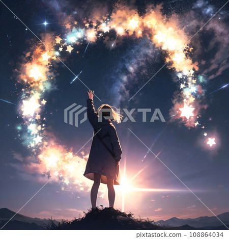 It expresses the courage to connect with the vast universe in which we live and reach out toward our dreams and hopes. 108864034