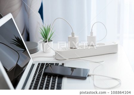 Electrical plug in outlet socket at home 108864104