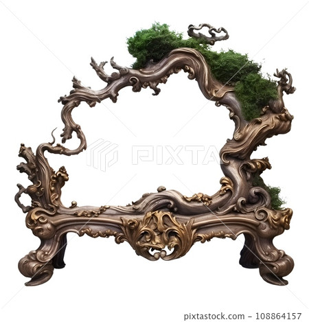 Fantasy-inspired natural curvy wood frame merging art with elements of nature Fantasy-inspired natural curvy wood frame merging art with elements of nature 108864157