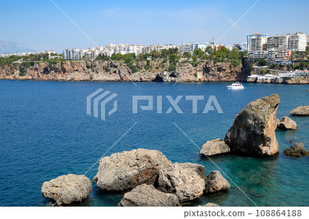 The coastline of Antalya, the landscape of city of Antalya is a view of the coast and the sea. 108864188