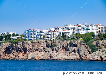 The coastline of Antalya, the landscape of city of Antalya is a view of the coast and the sea. 108864200