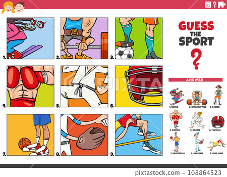 guess the sports discipline cartoon educational activity guess the sports discipline cartoon educational activity 108864523