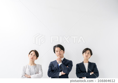 Business men and women worry 108864612