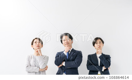 Business men and women worry 108864614