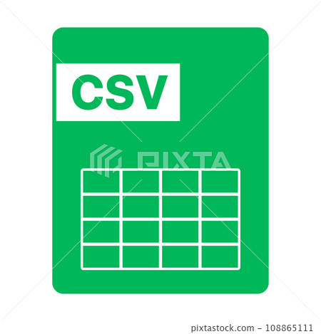 CSV 檔案圖示。 CSV 資料。向量。 108865111