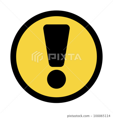 圓形警告圖示。警告圖示。危險。向量。 108865114