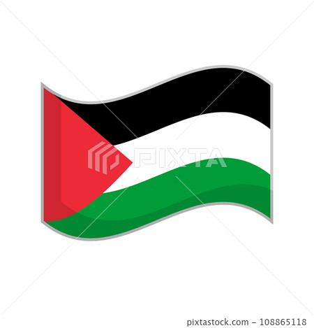 Palestine flag icon waving in the wind 108865118