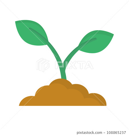 土壤和生長的芽圖示。植物栽培圖標。向量。 土壤和生長的芽圖示。植物栽培圖標。向量。 108865237