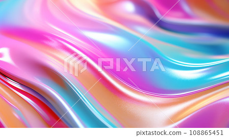 Silky waves of pastel colors with a glossy, reflective surface Silky waves of pastel colors with a glossy, reflective surface 108865451