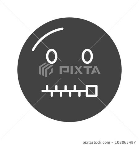 Zipper-Mouth Face icon vector image. 108865497