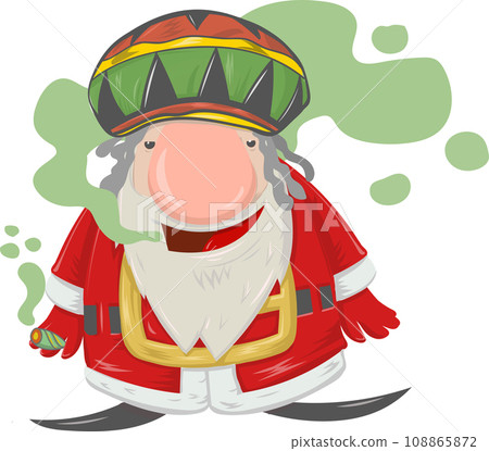 jamaican santa claus mascot cartoon on white background. vector illustration 108865872