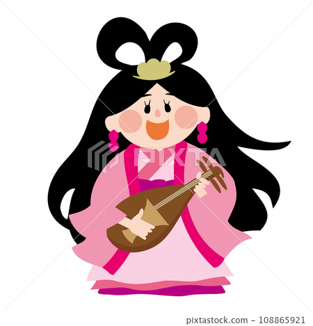 Vector illustration of cute Benzaiten (Benzaiten) 108865921