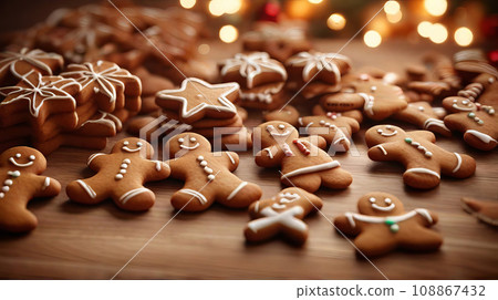 Capturing the Magic of Christmas: Festive Bakery Delights and Baking Wonders in a Picturesque Holiday Setting. Generative AI. 108867432