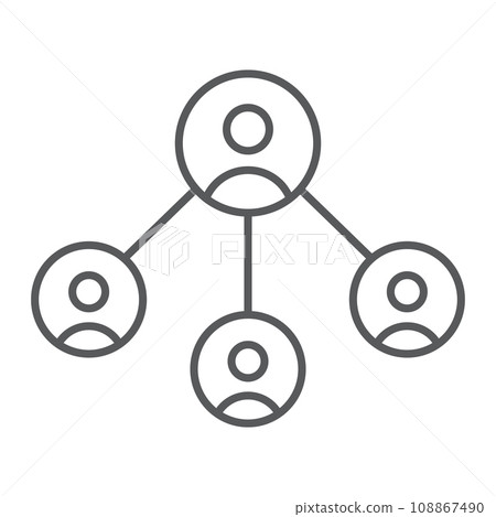 Business network thin line icon, business and global, social network sign, vector graphics, a linear pattern on a white background, eps 10. Business network thin line icon, business and global, social network sign, vector graphics, a linear pattern on a white background, eps 10. 108867490