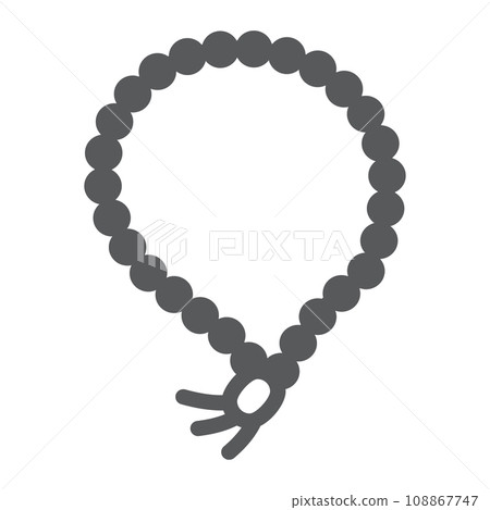 Misbaha glyph icon, ramadan and dhikr, muslim tasbih sign, vector graphics, a solid pattern on a white background, eps 10. Misbaha glyph icon, ramadan and dhikr, muslim tasbih sign, vector graphics, a solid pattern on a white background, eps 10. 108867747