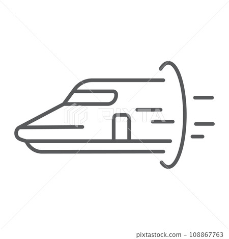 Hyperloop thin line icon, technology and transport, future train sign, vector graphics, a linear pattern on a white background, eps 10. 108867763