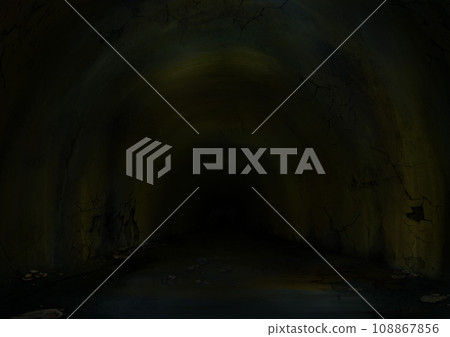 Abandoned tunnel with eerie cracks 108867856