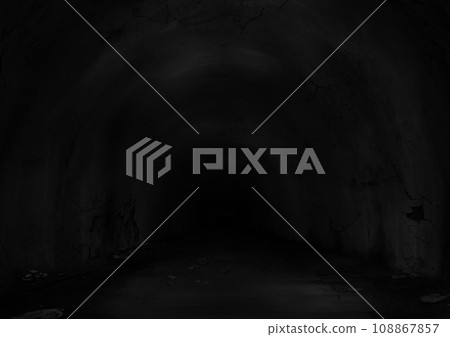 一條帶有怪異裂縫的單色廢棄隧道 一條帶有怪異裂縫的單色廢棄隧道 108867857