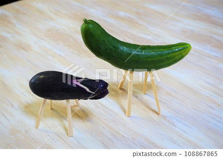 Spirit horse, spirit cow, cow horse, Obon, Spirit shelf, Bon shelf, Buddhist altar 108867865