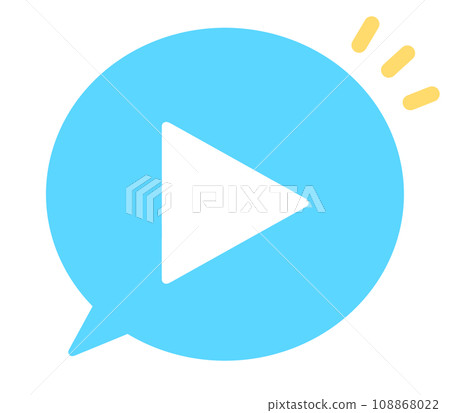 簡單的淺藍色遊戲標記和語音氣泡 108868022